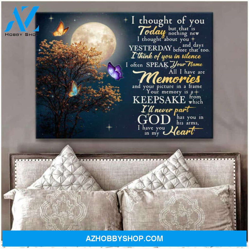 Butterfly Canvas I Thought Of You Wall Art Decor | Moosfy Wrap Canvas Ready To Hang