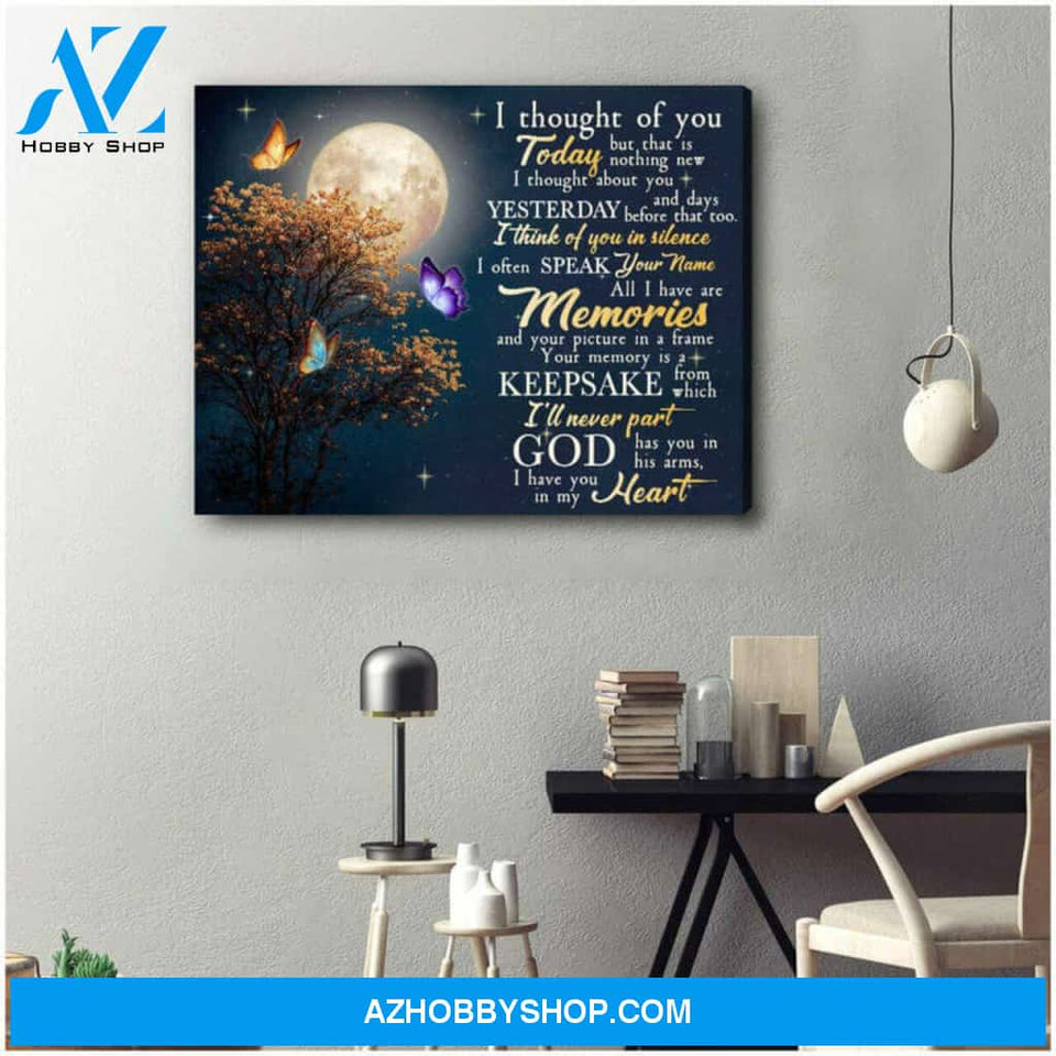 Butterfly Canvas I Thought Of You Wall Art Decor | Moosfy Wrap Canvas Ready To Hang