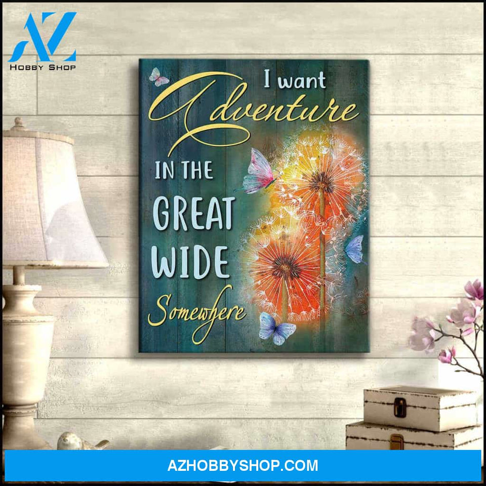 Butterfly Canvas I Want Adventure Wall Art, Canvas Wall Art
