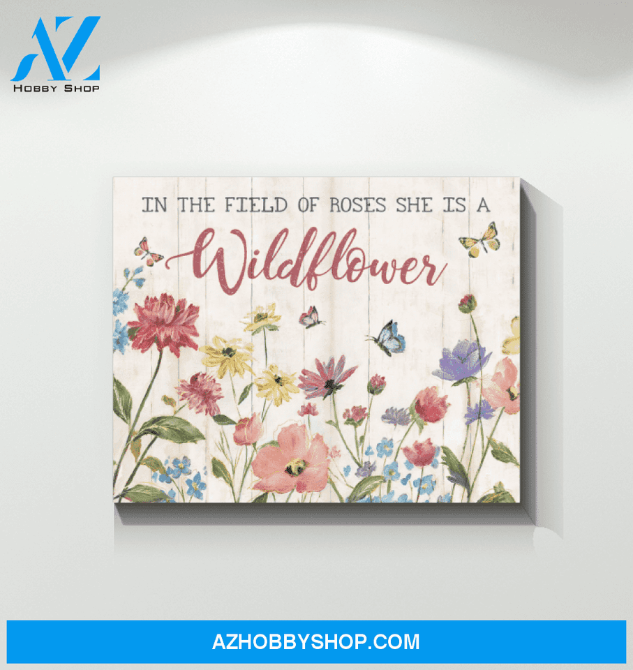 Butterfly Canvas In The Field Of Roese She Is A Wildflower