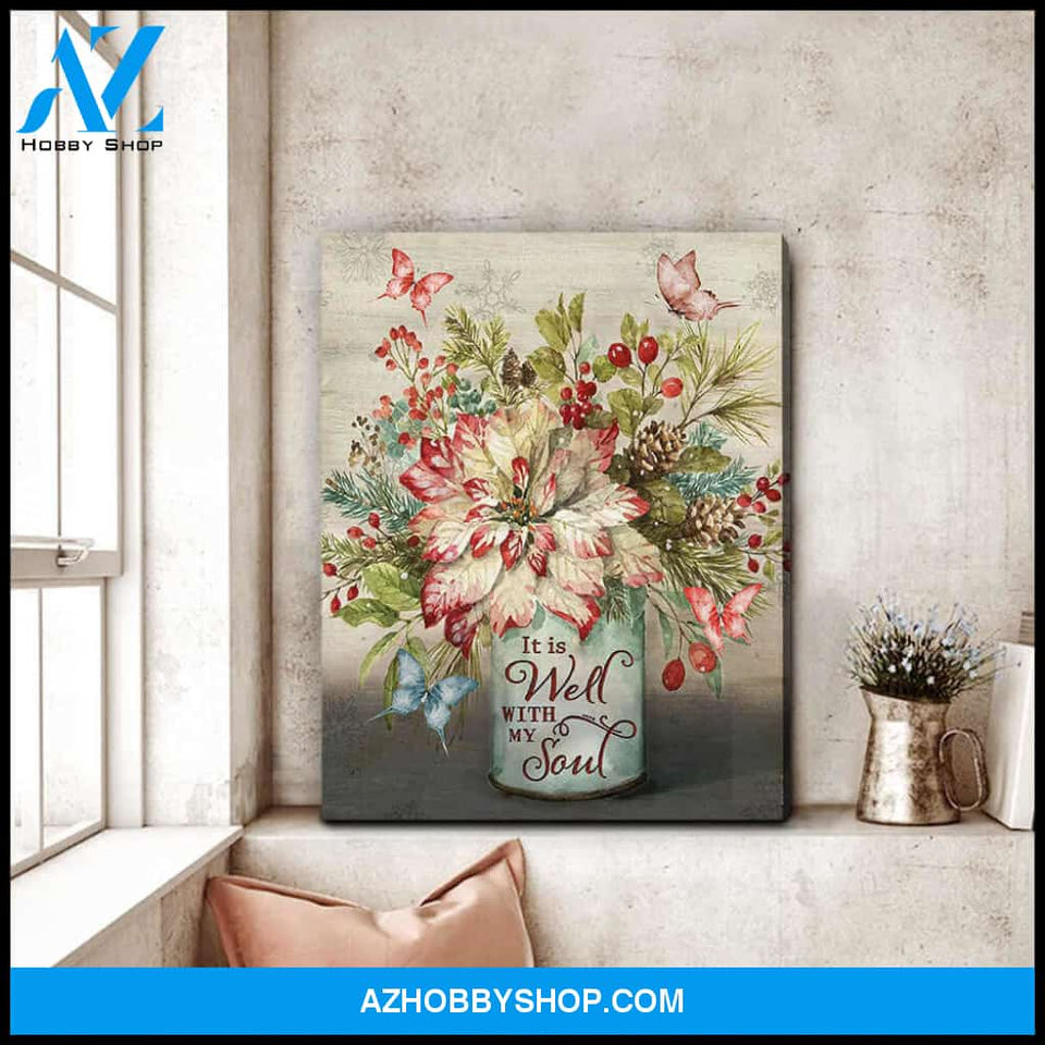 Butterfly Canvas It is well with my soul Wall Art Decor