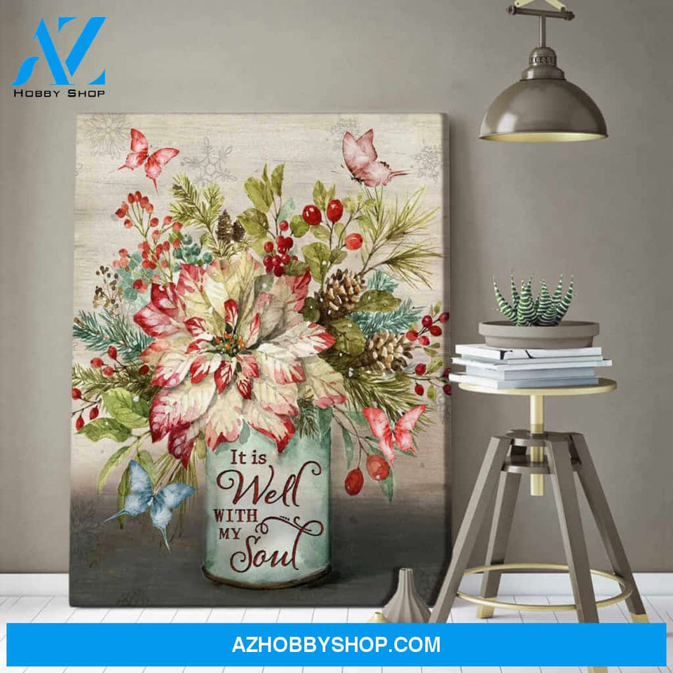 Butterfly Canvas It is well with my soul Wall Art Decor