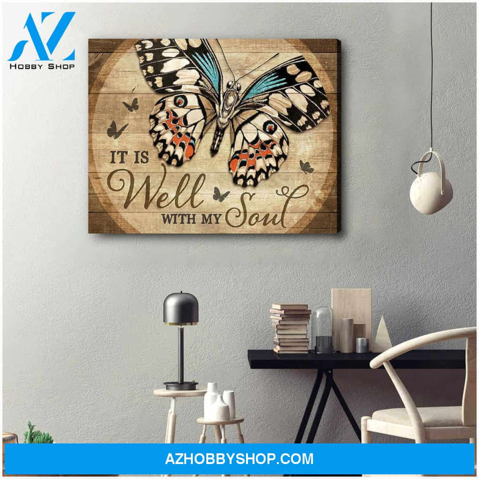 Butterfly Canvas It is well with my soul Wall Art Decor
