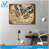 Butterfly Canvas It is well with my soul Wall Art Decor