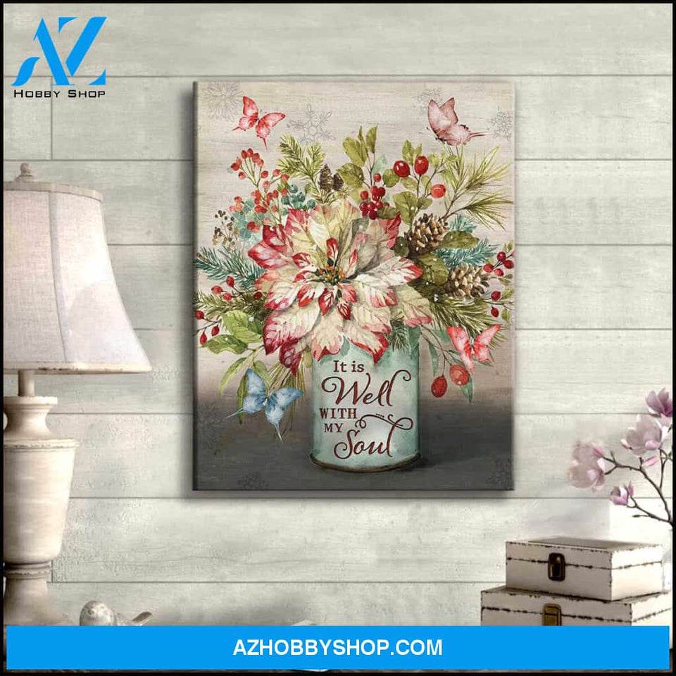 Butterfly Canvas It is well with my soul Wall Art Decor
