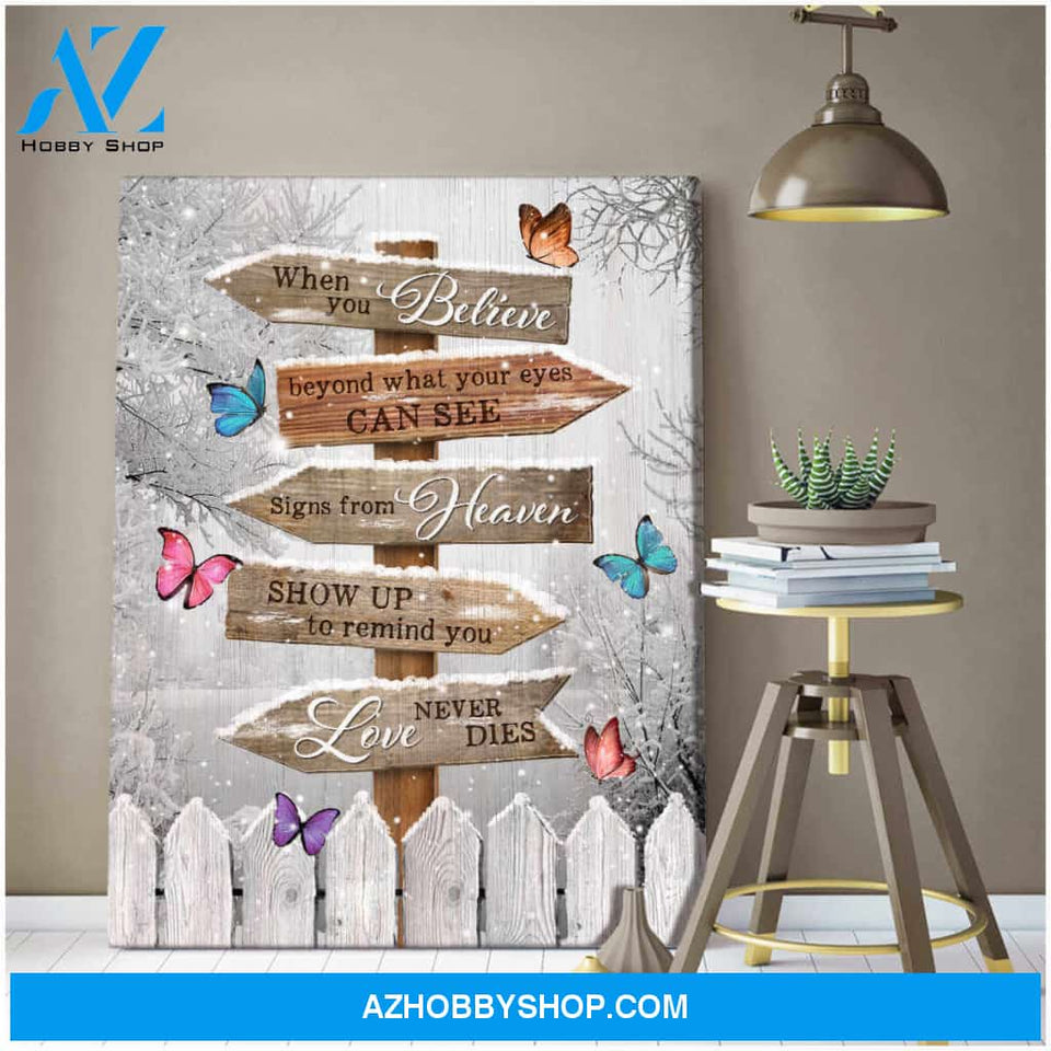 Butterfly Canvas Signs From Heaven Wall Art Decor, Canvas Wall Art