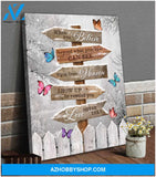 Butterfly Canvas Signs From Heaven Wall Art Decor, Canvas Wall Art