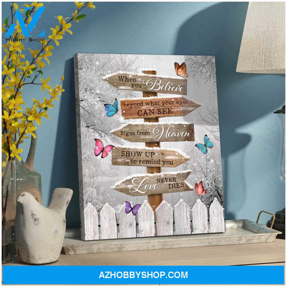 Butterfly Canvas Signs From Heaven Wall Art Decor, Canvas Wall Art
