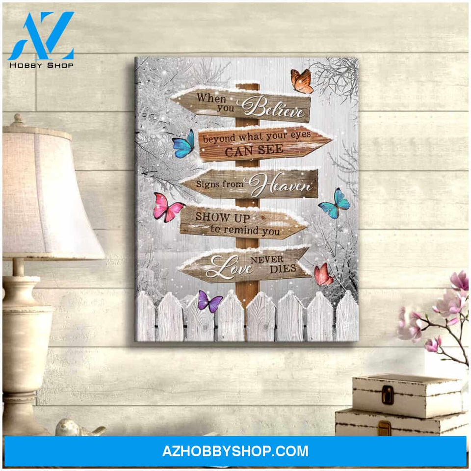 Butterfly Canvas Signs From Heaven Wall Art Decor, Canvas Wall Art