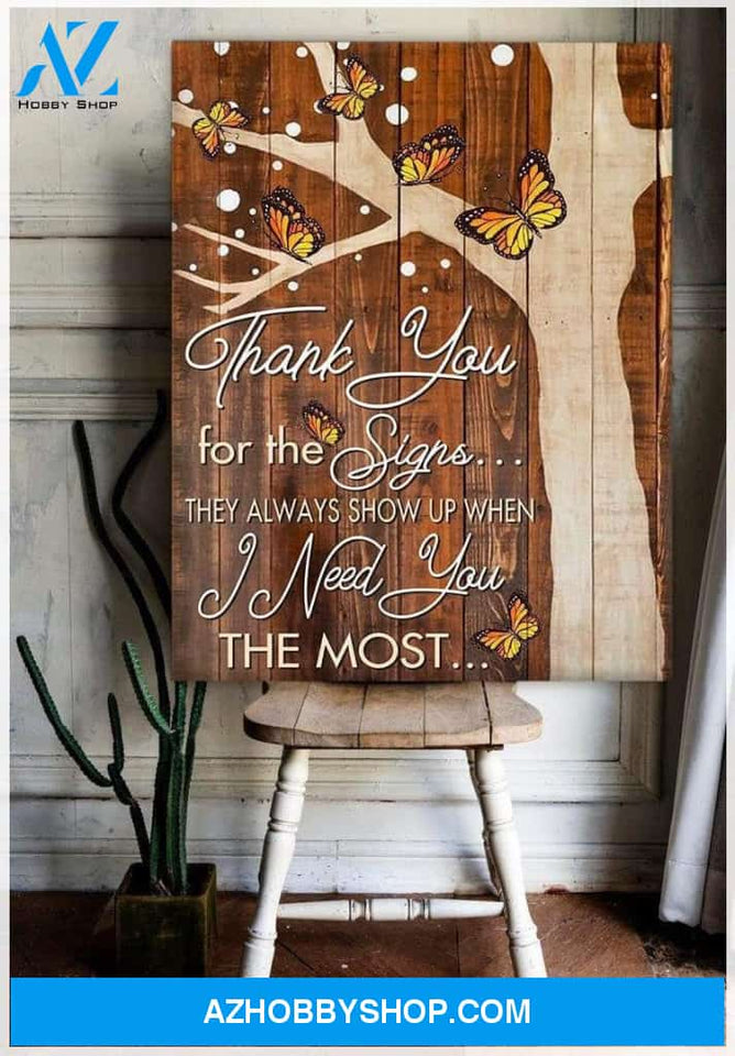 Butterfly Canvas Thank You For The Signs
