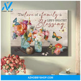 Butterfly Canvas The love of a family is lifes greatest blessing Wall Art Decor