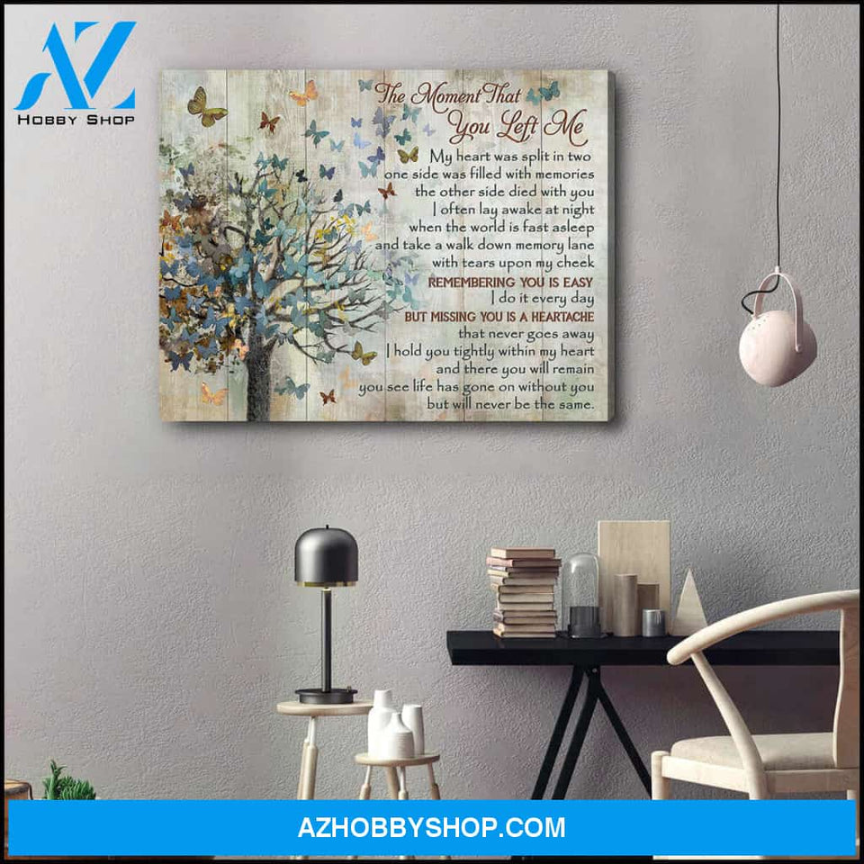 Butterfly Canvas The moment that you left me Wall Art Decor