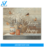 Butterfly Canvas Today I Choose To Be Happy Wall Decor Visual Art
