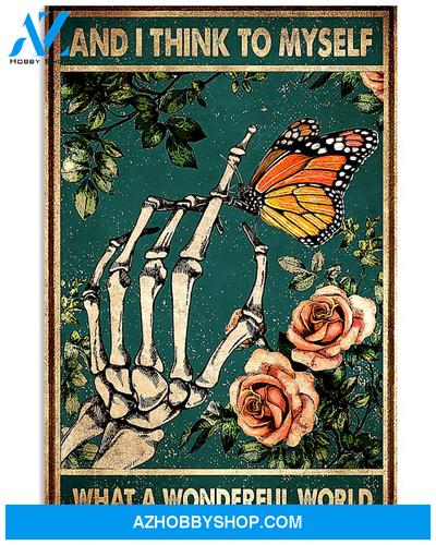 Butterfly Canvas Wall Art And I Think To Myself What A Wonderful Word Butterflies And Flowers Matte Canvas