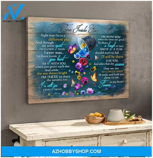 Butterfly Canvas Wall Art Decor | I’M There Inside Your Heart | Moosfy Wrap Canvas Ready To Hang