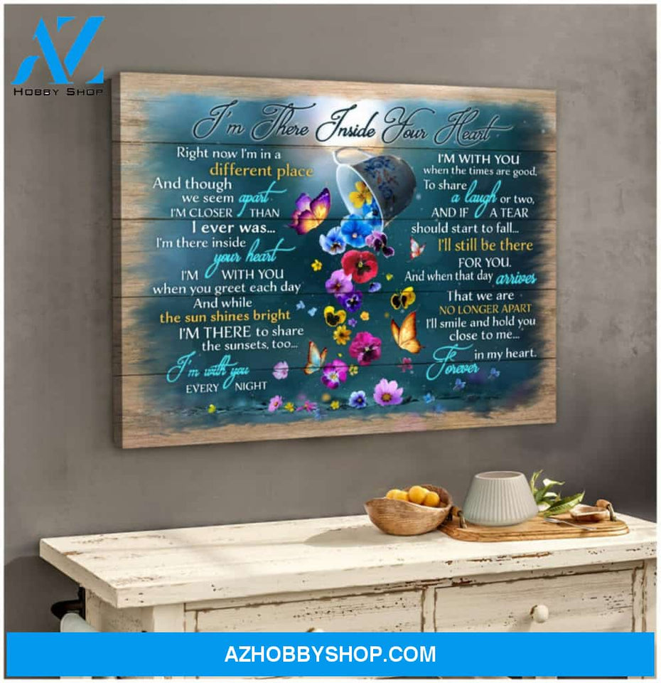 Butterfly Canvas Wall Art Decor | I’M There Inside Your Heart | Moosfy Wrap Canvas Ready To Hang