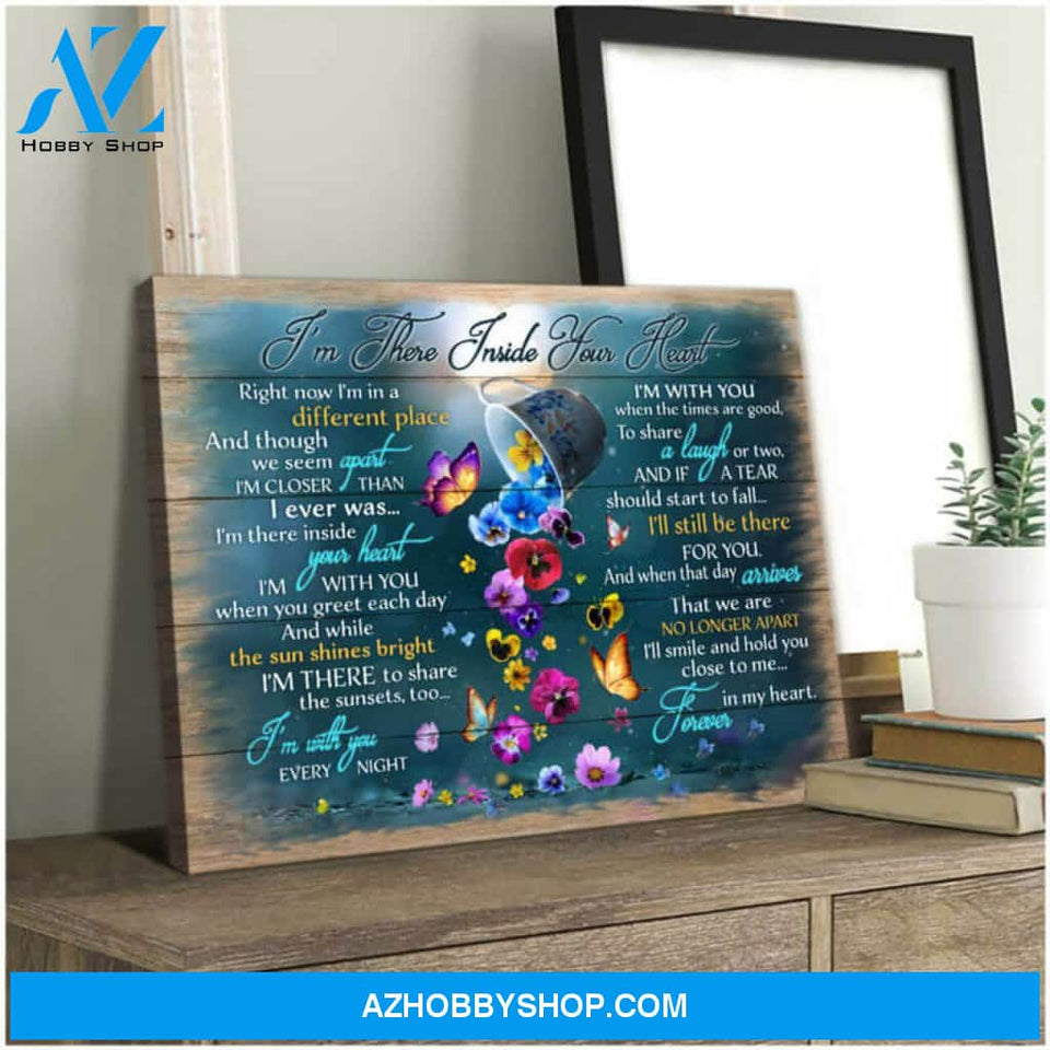 Butterfly Canvas Wall Art Decor | I’M There Inside Your Heart | Moosfy Wrap Canvas Ready To Hang