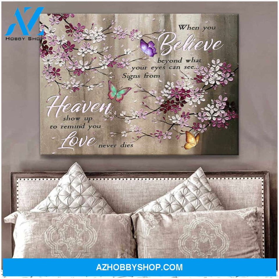 Butterfly Canvas When You Believe Wall Art Decor, Canvas Wall Art