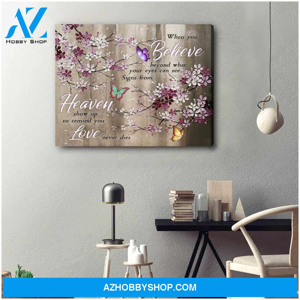 Butterfly Canvas When You Believe Wall Art Decor, Canvas Wall Art