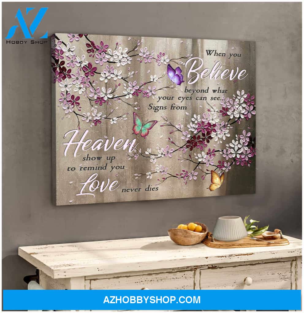 Butterfly Canvas When You Believe Wall Art Decor, Canvas Wall Art