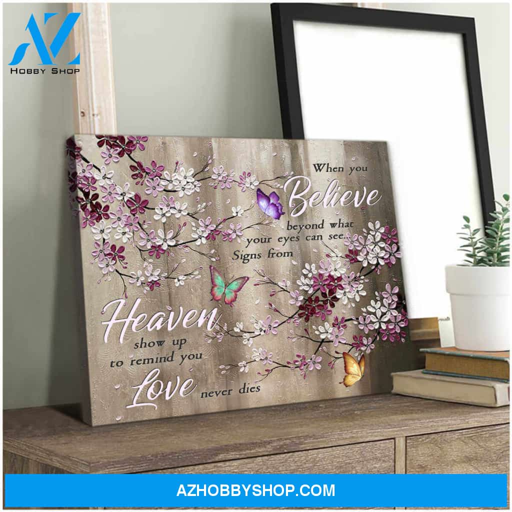 Butterfly Canvas When You Believe Wall Art Decor, Canvas Wall Art