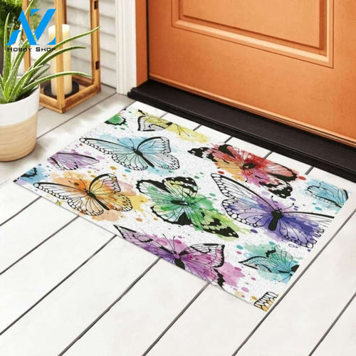 Butterfly Colorful Funny Doormat Welcome Mat House Warming Gift Home Decor Gift for Butterfly Lovers Funny Doormat Gift Idea