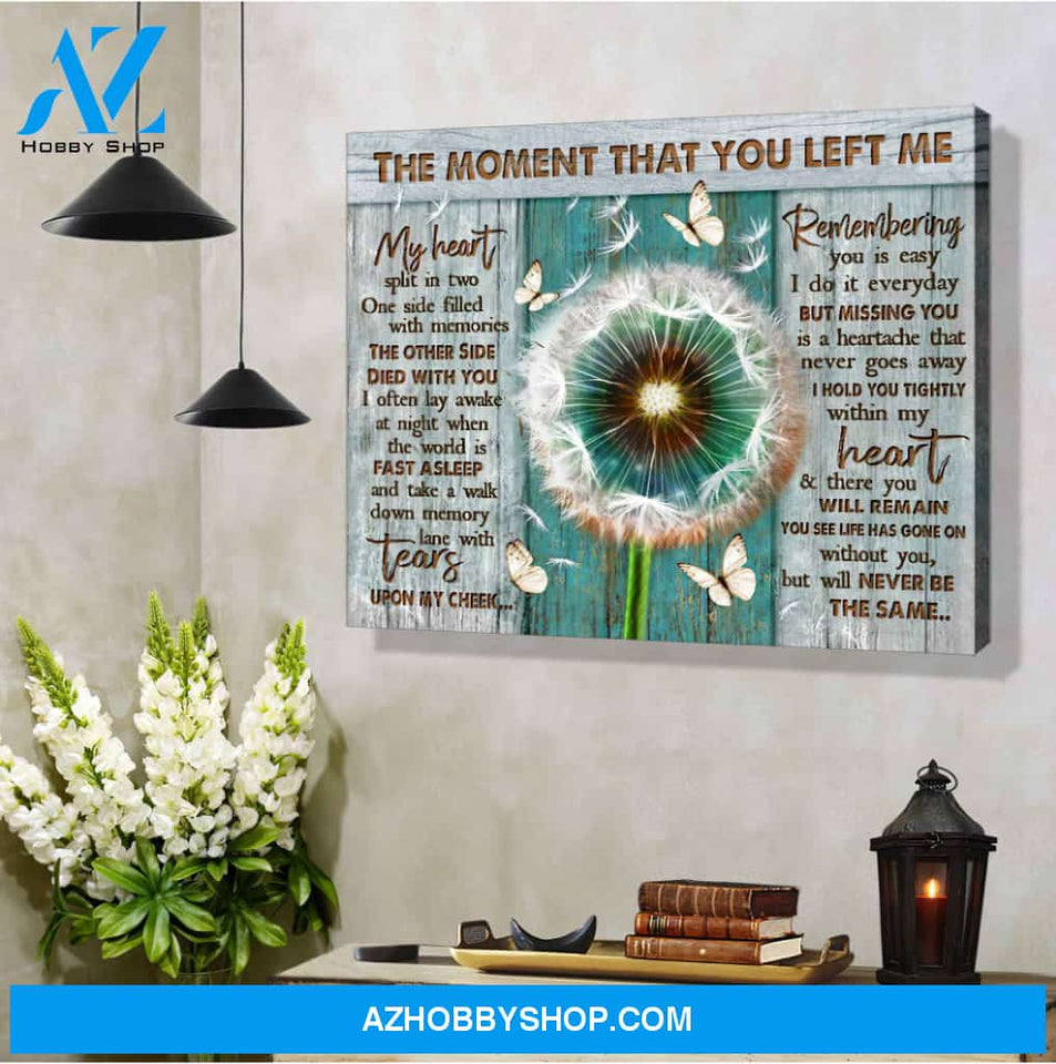 Butterfly Dandelion Canvas - Hanging Art Above Sofa