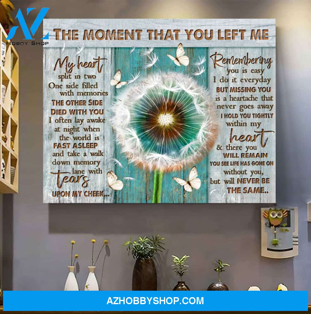 Butterfly Dandelion Canvas - Hanging Art Above Sofa