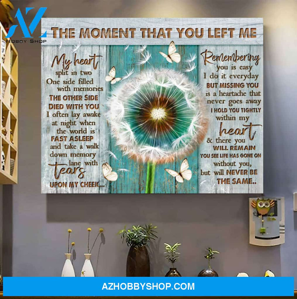 Butterfly Dandelion Canvas - Hanging Art Above Sofa