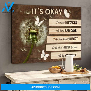 Eviral Store Butterfly Dandelion Canvas Wall Art Wall Decor It’S Okay To Make Mistakes Canvas Poster 3009