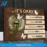 Eviral Store Butterfly Dandelion Canvas Wall Art Wall Decor It’S Okay To Make Mistakes Canvas Poster 3009