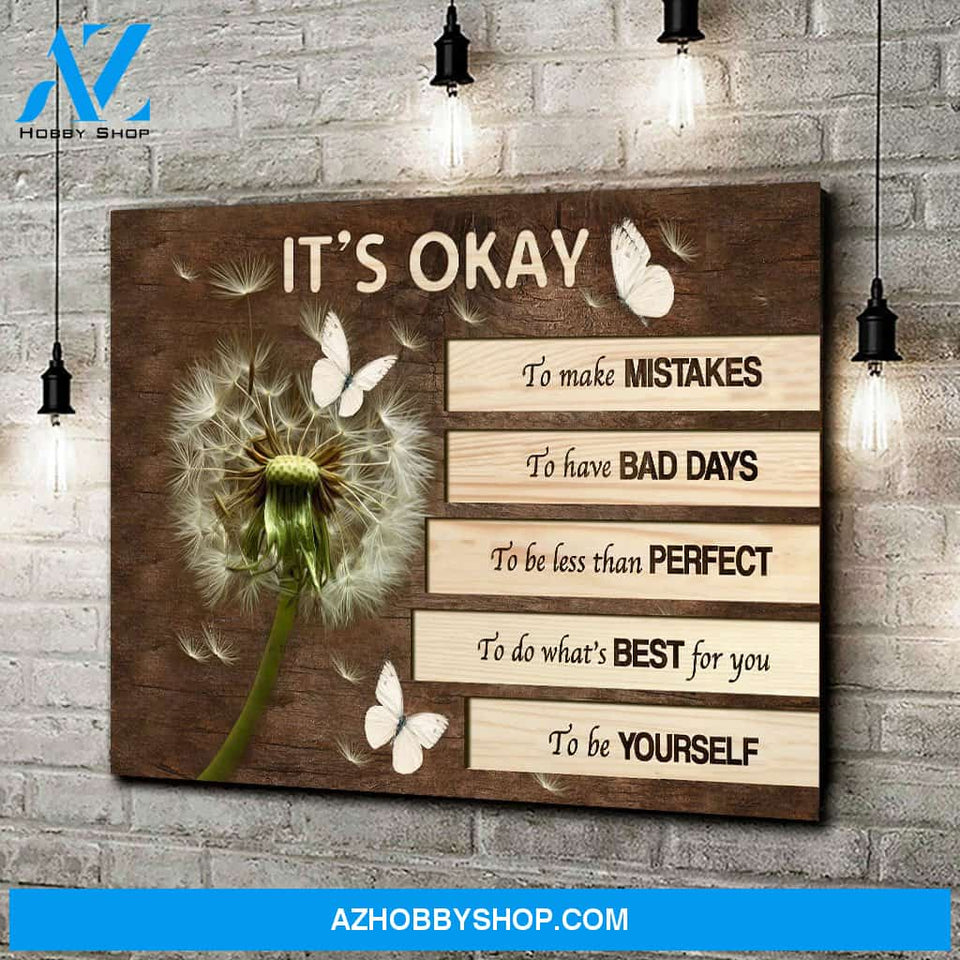 Eviral Store Butterfly Dandelion Canvas Wall Art Wall Decor It’S Okay To Make Mistakes Canvas Poster 3009