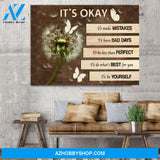 Eviral Store Butterfly Dandelion Canvas Wall Art Wall Decor It’S Okay To Make Mistakes Canvas Poster 3009