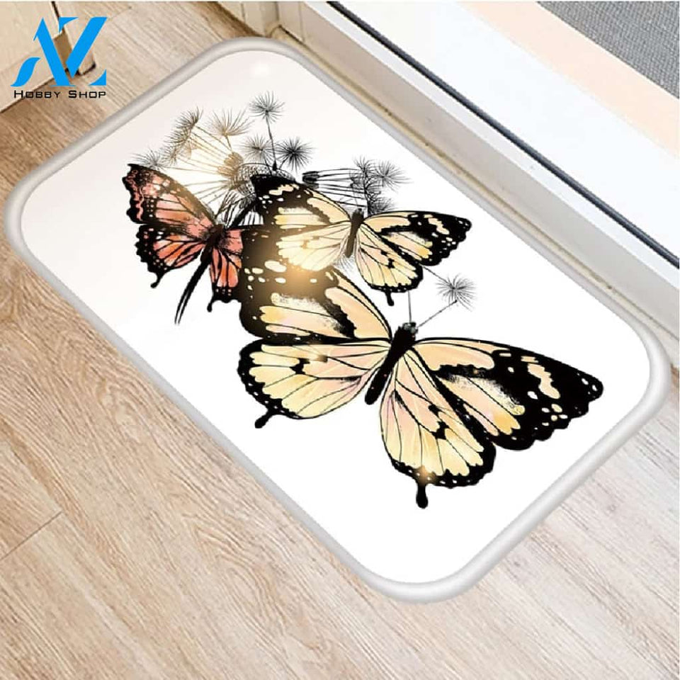 Butterfly Decoration Doormat Indoor And Outdoor Mat Entrance Rug Sweet Home Decor Housewarming Gift Gift For Friend Family Butterflies Lovers