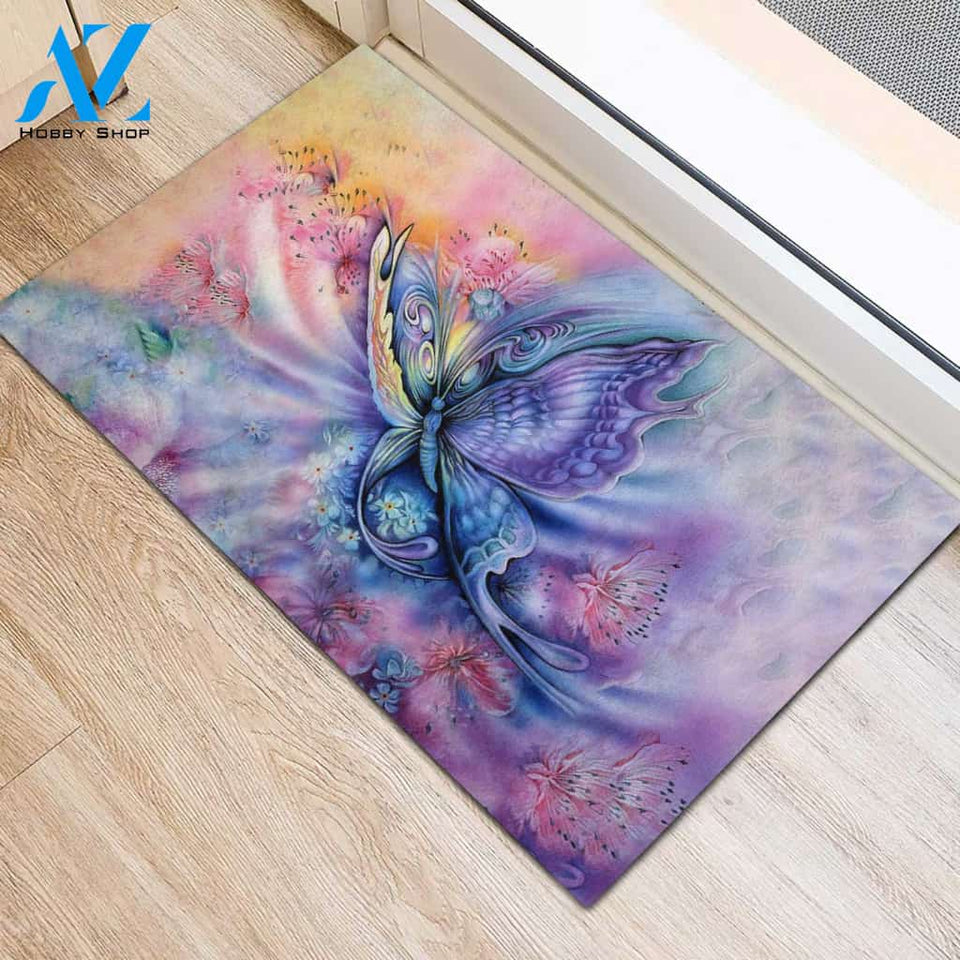 Butterfly Easy Clean Welcome DoorMat | Felt And Rubber | DO2427