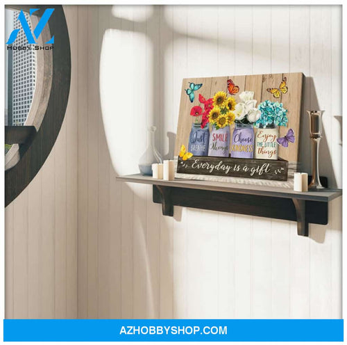 Butterfly Everyday Is A Gift Canvas Wall Art, Wall Decor Visual Art