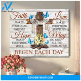 Butterfly Faith Hope Love Canvas Wall Art, Wall Decor Visual Art