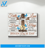 Butterfly Faith Hope Love Canvas Wall Art, Wall Decor Visual Art