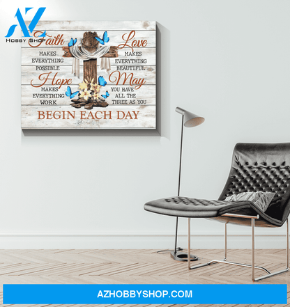 Butterfly Faith Hope Love Canvas Wall Art, Wall Decor Visual Art