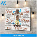 Butterfly Faith Hope Love Canvas Wall Art, Wall Decor Visual Art