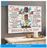 Butterfly Faith Hope Love Canvas Wall Art, Wall Decor Visual Art