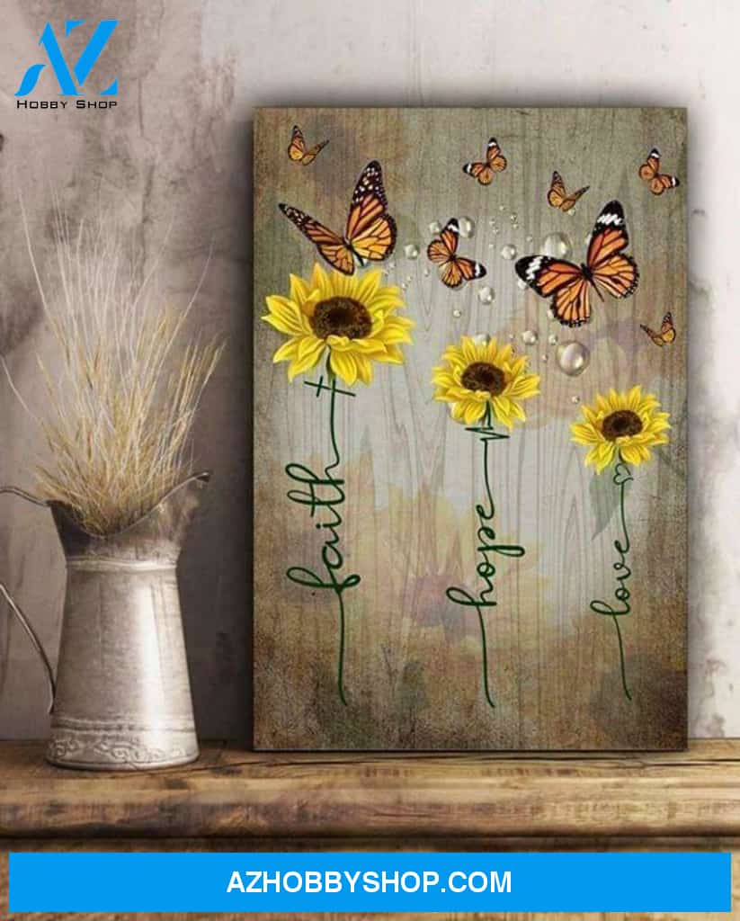 Butterfly Faith Hope Love Worldwide Shipping Poster Canvas
