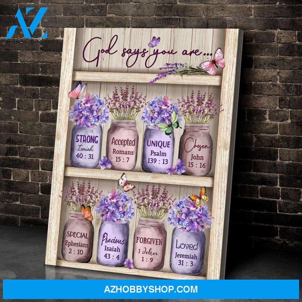 Butterfly Farmhouse God Says You Are Canvas Wall Art Decor