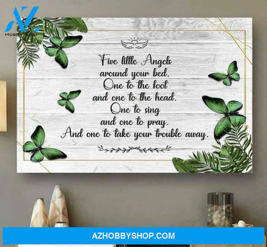 Butterfly Five Little Angels Around Your Bed One To Foot Poster Canvas