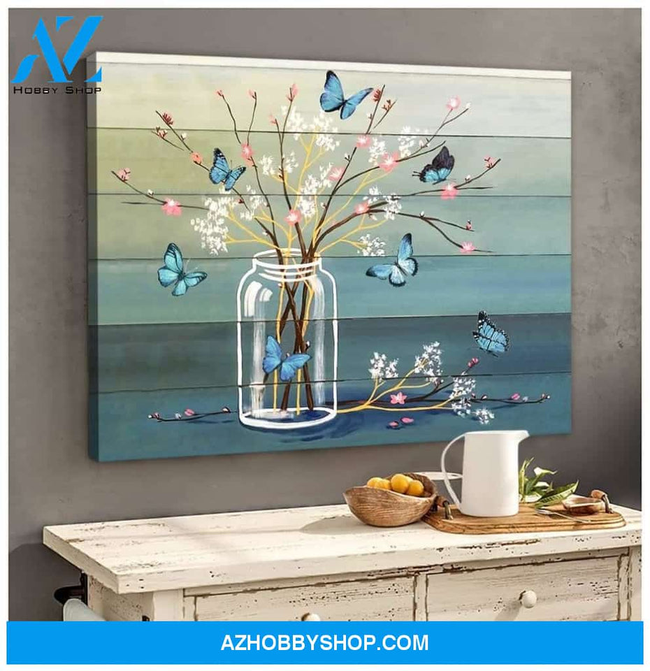 Butterfly Flowers Wall Art Canvas Prints Unique Gifts