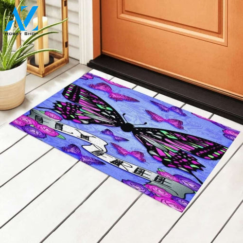 Butterfly Fly Free Indoor and Outdoor Doormat Welcome Mat Housewarming Gift Home Decor Funny Doormat Gift for Family