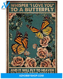 Butterfly Fly To Heaven Vertical Wall Art Canvas Prints, Wall Decor Visual Art