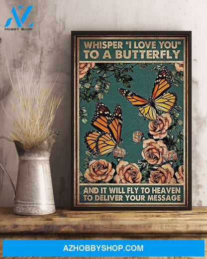 Butterfly Fly To Heaven Vertical Wall Art Canvas Prints, Wall Decor Visual Art