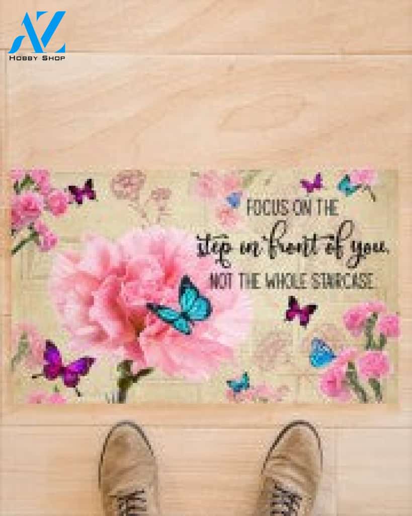 Butterfly Focus On The Step In Front Of You Not The Whole Staircase Doormat