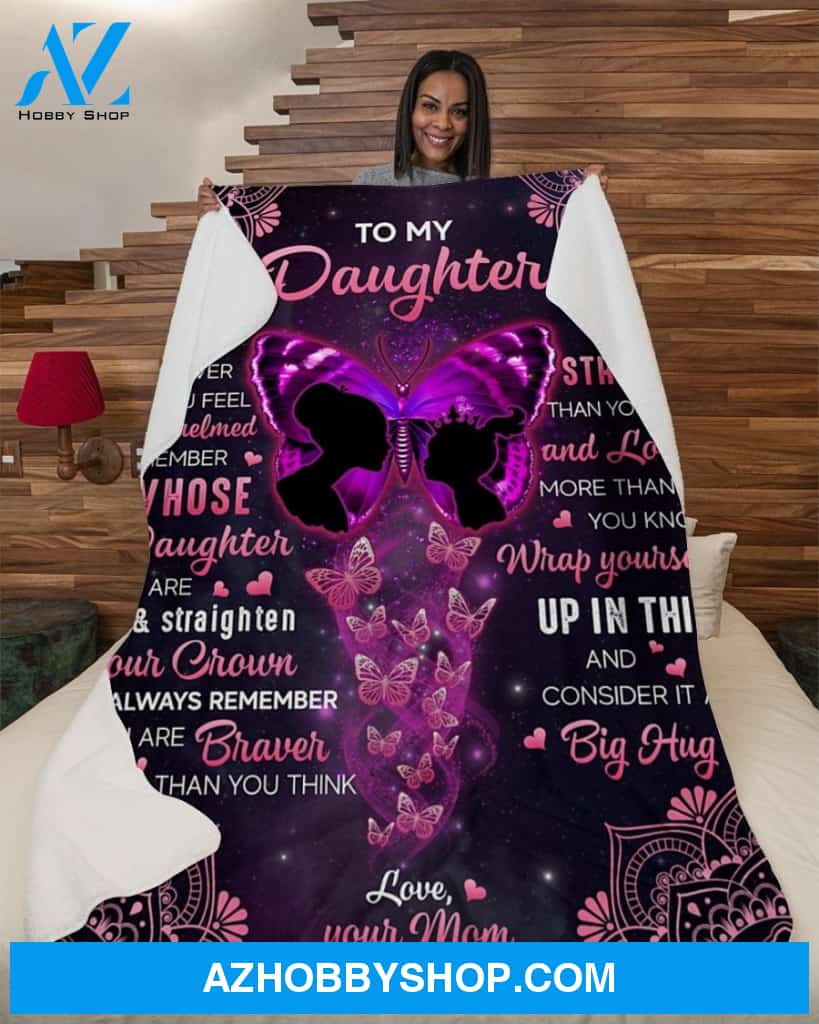 Butterfly Galaxy Consider Big Hug - Mom To Daughter Fleece Blanket - Gift For Daughter
